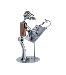 Civilingeniør eller Arkitekt Metalfigur. Gave til en byggetekniker, en teknisk designer eller bygningskonstruktør.