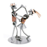 Danser par metalfigur. En skøn figur som gave til en danser af tango, salsa, standard, brudevals eller anden dans. Her som dansepar stålfigur. Metalfigurer