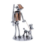 Gave til jæger med hund metalfigur