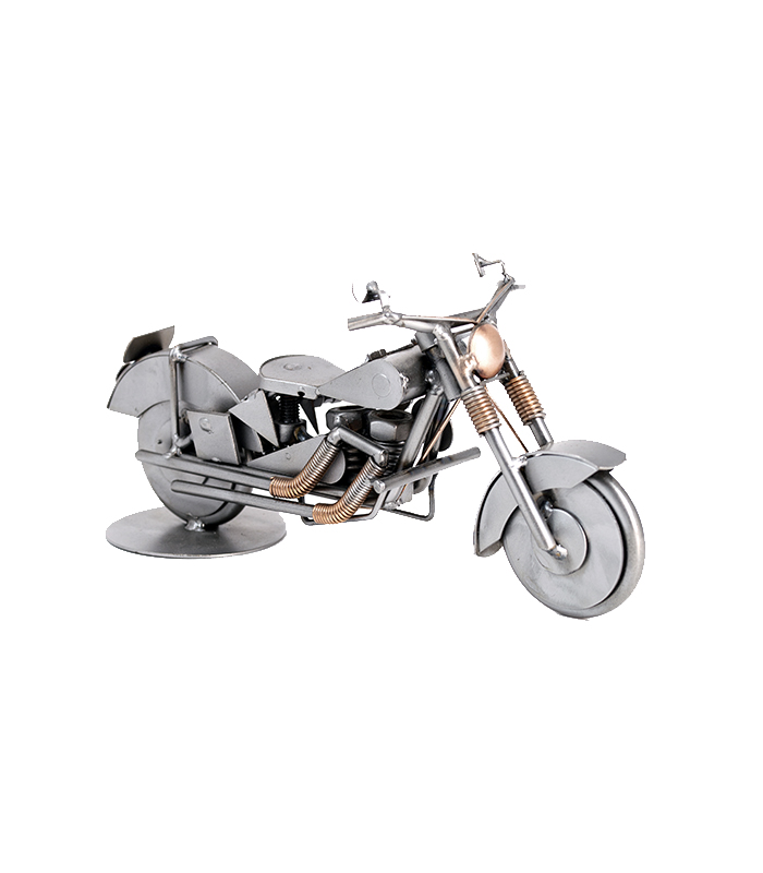 Vintage motorcykel metalfigur. Metalmodel som unik boliginteriør som gave til bikeren eller motorcykel entusiasten. Længde 25 cm.