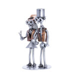 Brudepar metalfigur som gave til brudeparret i stål og kobber. En sjov og anderledes bryllupsgave eller som deco til bryllupsbordet. Metalfigurer