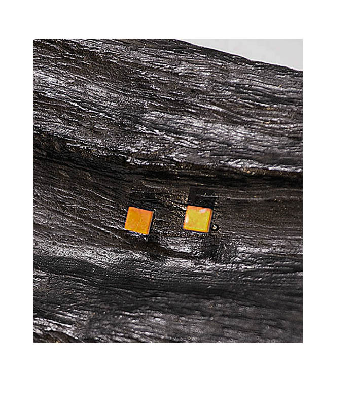 OAK & AMBER - håndlavede små ørestikkere. Flotte ørestikkere i Baltic amber "the soul of the tiger". Størrelse 4-5 mm. Gaven til hende.
