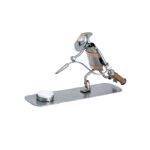 Gave til brandmand metalfigur med fyrfadsholder