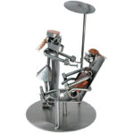 Gave til tandlæge og patient metalfigur. Metalfigurer og svendegaver