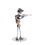 Skytte med riffel metalfigur af stål og kobber. En gave ide til skytte, skarpskytte, soldat eller riffelskytte.