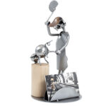 Gave slagter metalfigur med visitkortholder