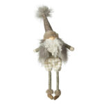 Stof kvalitets hænge julemand 38 cm i pels fra speedtsberg julepynt