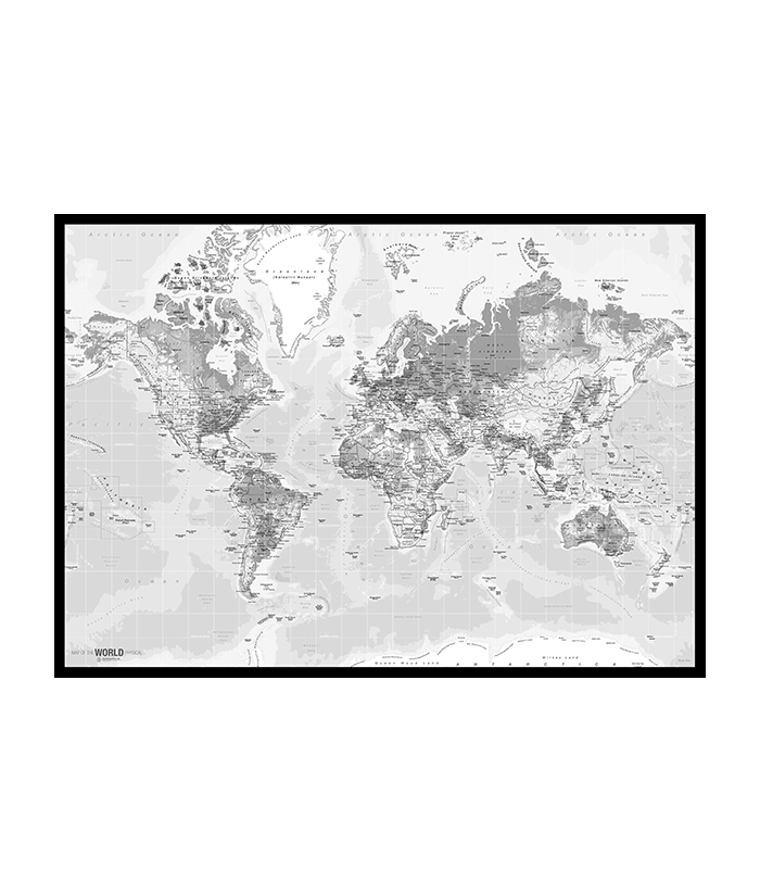 Pinboard verdenskort lærredstryk Light til væg fra Incado