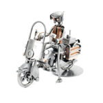 Politi motorcykelbetjent modelmotorcykel metalfigur