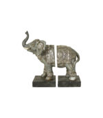 2-delt elefant som bogstøtte i størrelsen 22 cm. Figur af poly-resin fra Speedtsberg. En perfekt gaveide til bibliotekar eller ham eller hende som læser bøger.