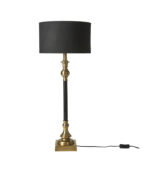Høj sort messing bordlampe 79 cm. Flot eksklusiv og klassisk bordlampe. Perfekt lampe til skrivebord, skænk eller hjørnebord.