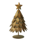 Lille deco juletræ af gyldent metal størrelse 18cm fra Speedtsberg