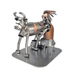 Gave til landmand metalfigur malkeko hende