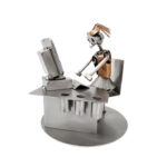 Personalegave kontor penholder metalfigur til kvinde eller sekretær