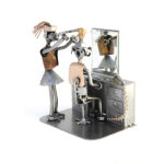 Eksklusiv Frisør Metalfigur som Svendegave til Hende frisør eller gave til frisørsalon