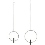 sort lysestage til aflange lys til ophæng af metal. sæt af 2