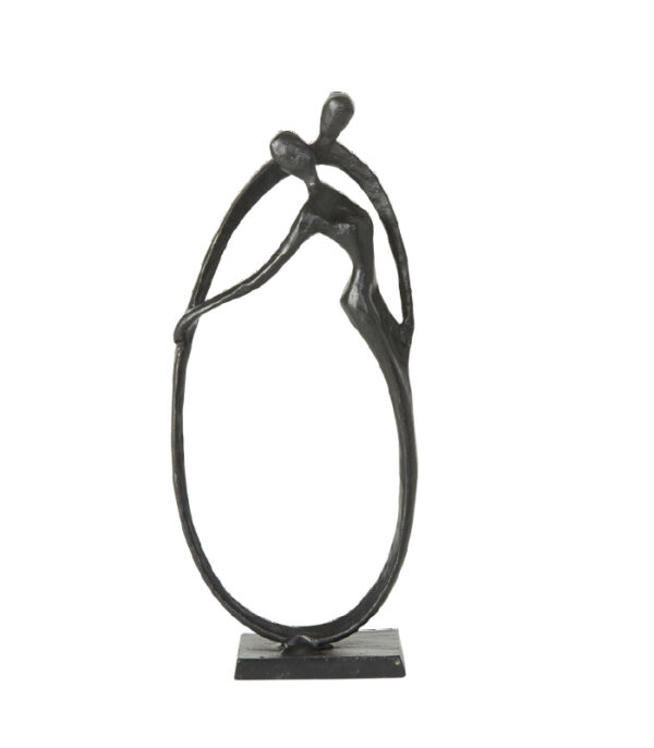 Par danner cirkel designfigur 23cm sort jernfigur som symbolik figur. En gaveide til ham eller hende.. Sorte figurer Speedtsberg