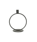 Minimalistisk Ring-lysestage i Sort – SÆT til Kertelys og Juletræslys - Billede 3