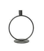 Minimalistisk Ring-lysestage i Sort – SÆT til Kertelys og Juletræslys - Billede 4