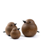 spurv røgfarvet træfigur i dansk design