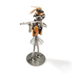 fløjtespiller metalfigur som gave til fløjtespiller. Musikfigurer og metalfigurer