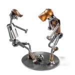 fodboldspillere med bold metalfigur som gave til fodboldspiller