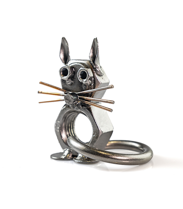 Lille kat metal figur til hylden som gaveide til barn eller voksen