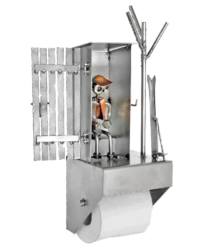 skiløber toiletrulleholder metalfigur. Se alle vores metalfigurer og toiletrulleholdere her i vores gave webshop
