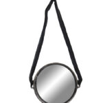 Smilla rundt spejl med lædersnor