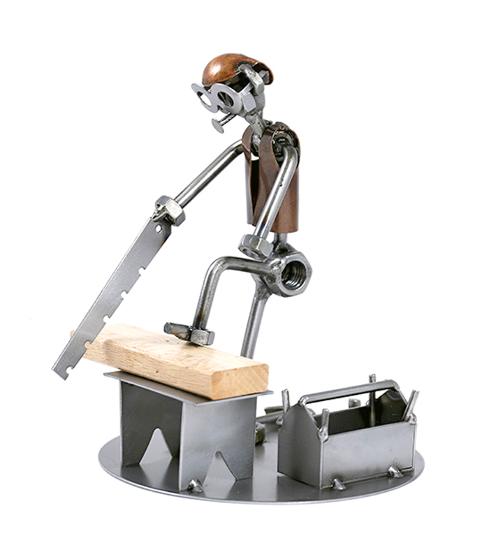 svendegave_toemrer Svendegave tømrer metalfigur som gave til tømrersvend