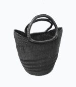 Fairtrade indkøbshurv sort bolga kurv med hanke i u-orm