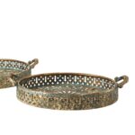 antikfarvet gyldent deko fad 40 cm som gave til hende