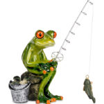 Frø som siddende lystfisker Figur