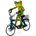 Frø ham på blå cykel