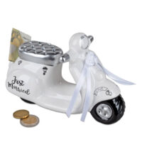 Bryllupsgave Just Married Scooter Sparebøsse. Soså fin gave som sølvbryllupsgave