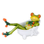 Frø bader i badekar. Gave til ham eller hende som elsker at tage bad i badekar