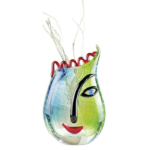 Glaskunst flerfarvet Vase med Ansigt "Vero"