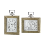 ur i ramme af mangotræ med romertal til bord, gulv eller hylde