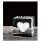 Mini krystal med hjerte 4x4cm