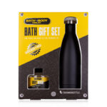 gavesæt badesæt tool-kit til mand med termoflaske i stål og body wash