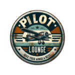 Fly metalskilt pilot lounge. gave til pilot