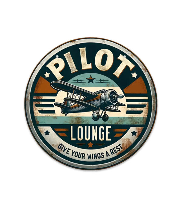 Fly metalskilt pilot lounge. gave til pilot