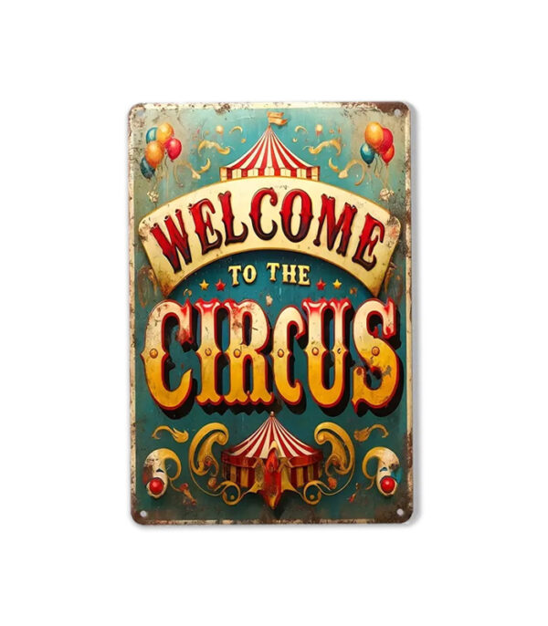 cirkus metal skilt velkommen til cirkus gave til barn eller interesse for vintage stil