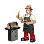 Gave grillmester og livsnyder - Håndmalet klovnefigur som gave til grillentusiast eller fars dag gave