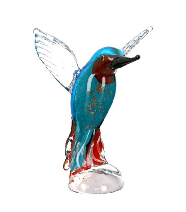 glaskunst med blå isfugl