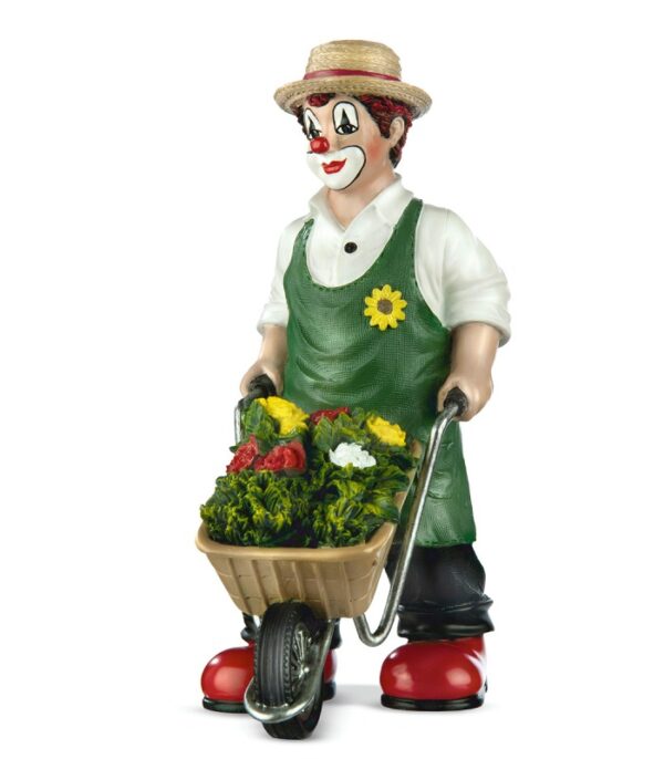 Gave til haveinteresseret - håndmalet klovnefigur til haveentusiast