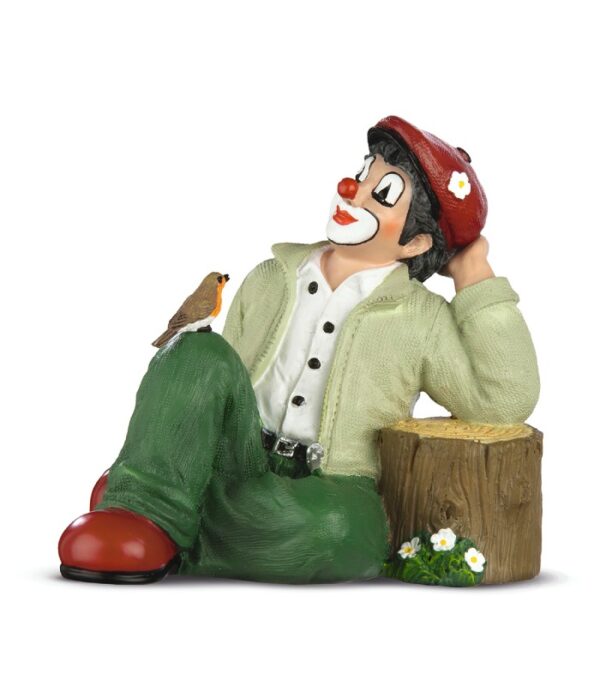 Klovn på udflugt møder fugl