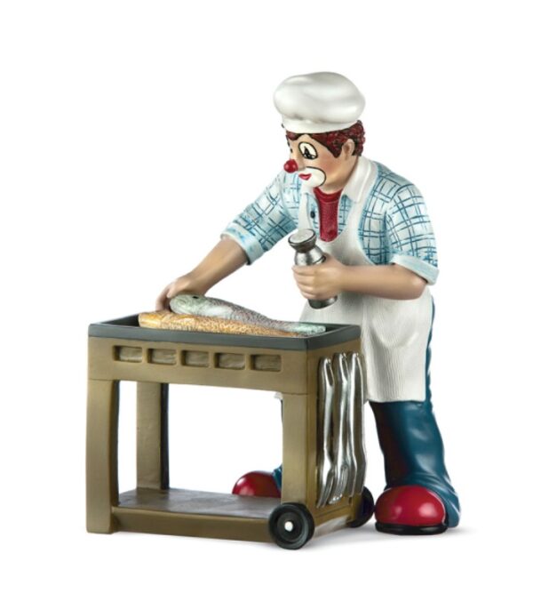 Gave til grillentusiast eller lystfisker håndmalet klovnefigur