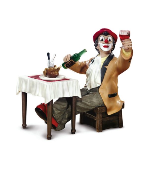 håndmalet klovnefigur sjov gave til livsnyder og vindrikker madøre værtsgave pensionist
