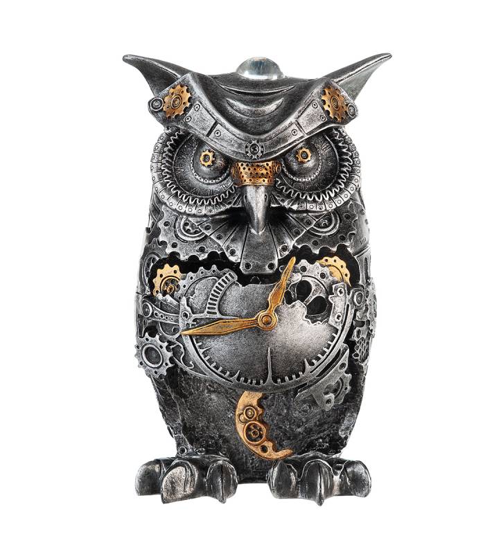 steampunk_ugle_med_ur Steampunk Ugle med Ur som gave til steampunk-fan